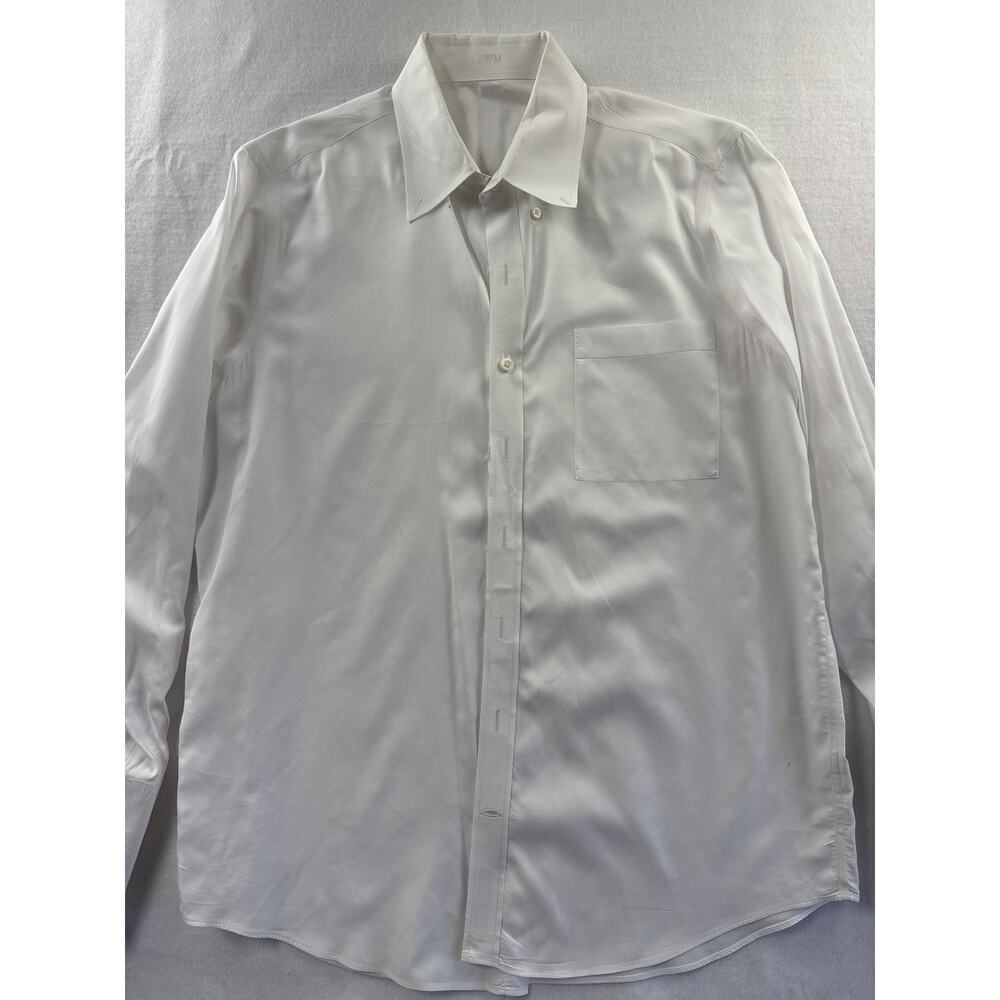 Men’s JWM J.Hilburn White Cotton Dress Shirt Sz L